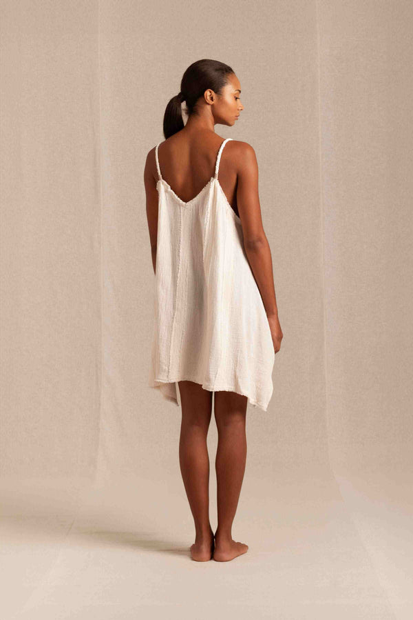 Chi Mini Dress Artisanal Cotton - Natural