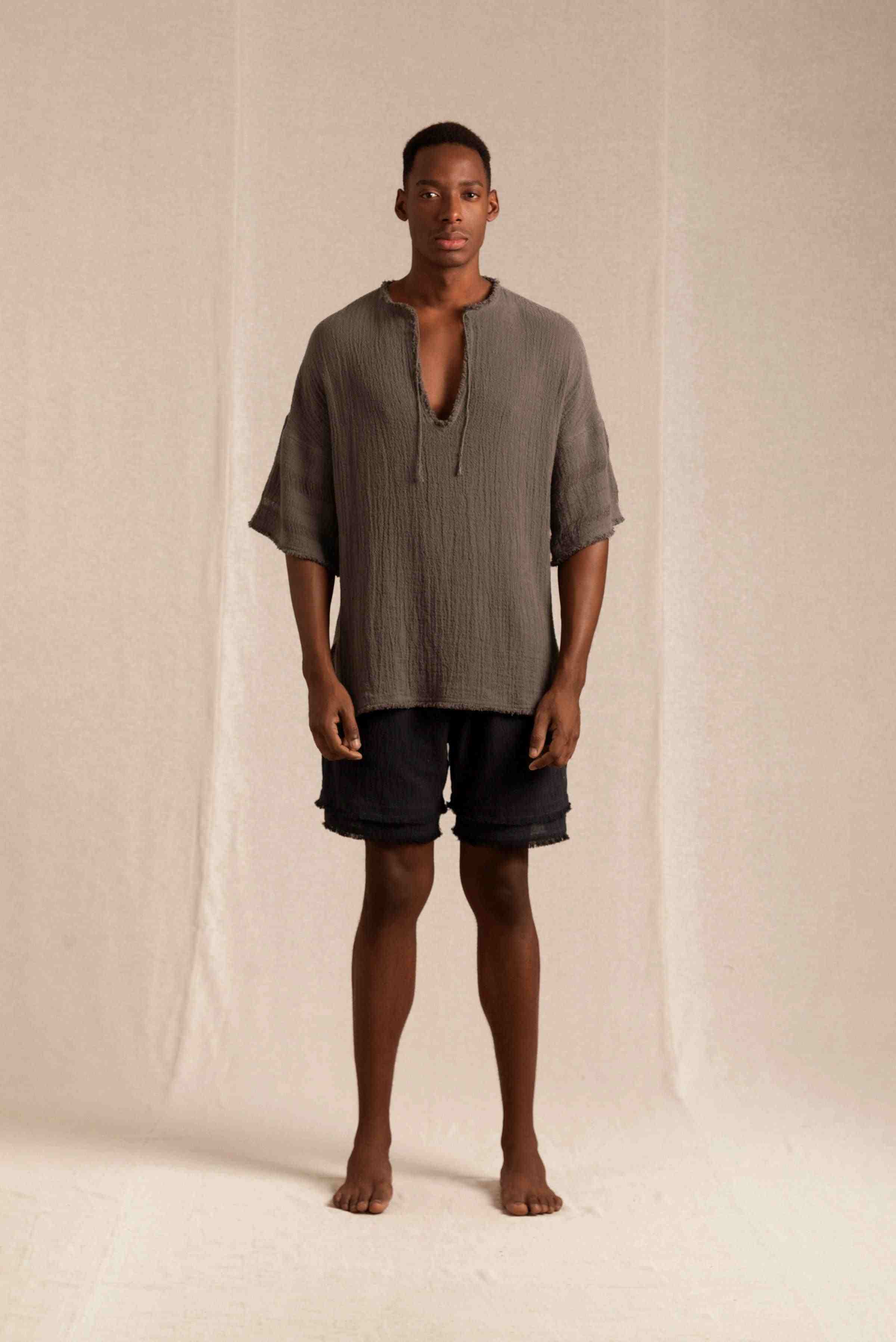 Ekab Shirt Cotton Jute - Slate Black