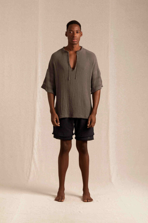 Ekab Shirt Cotton Jute - Slate Black