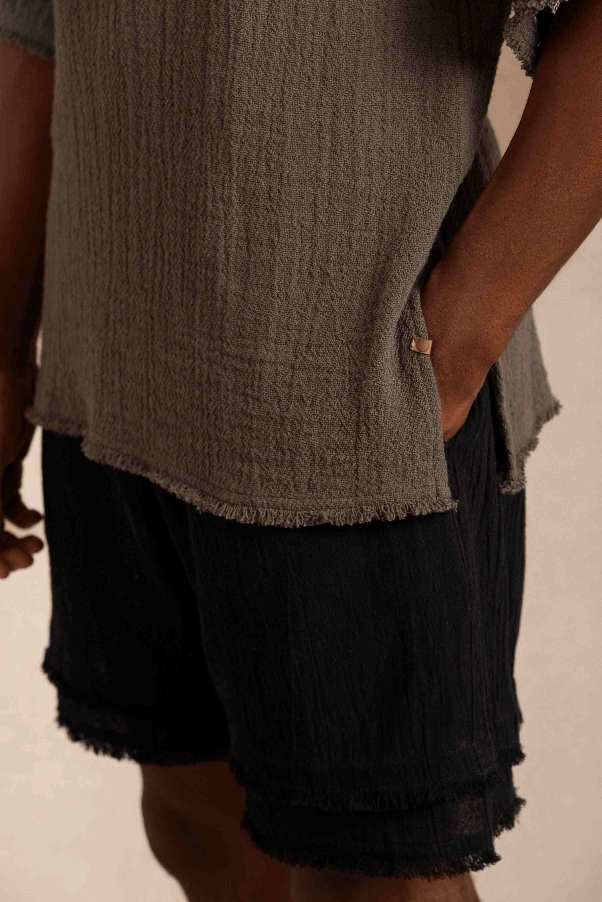 Ekab Shirt Cotton Jute - Slate Black
