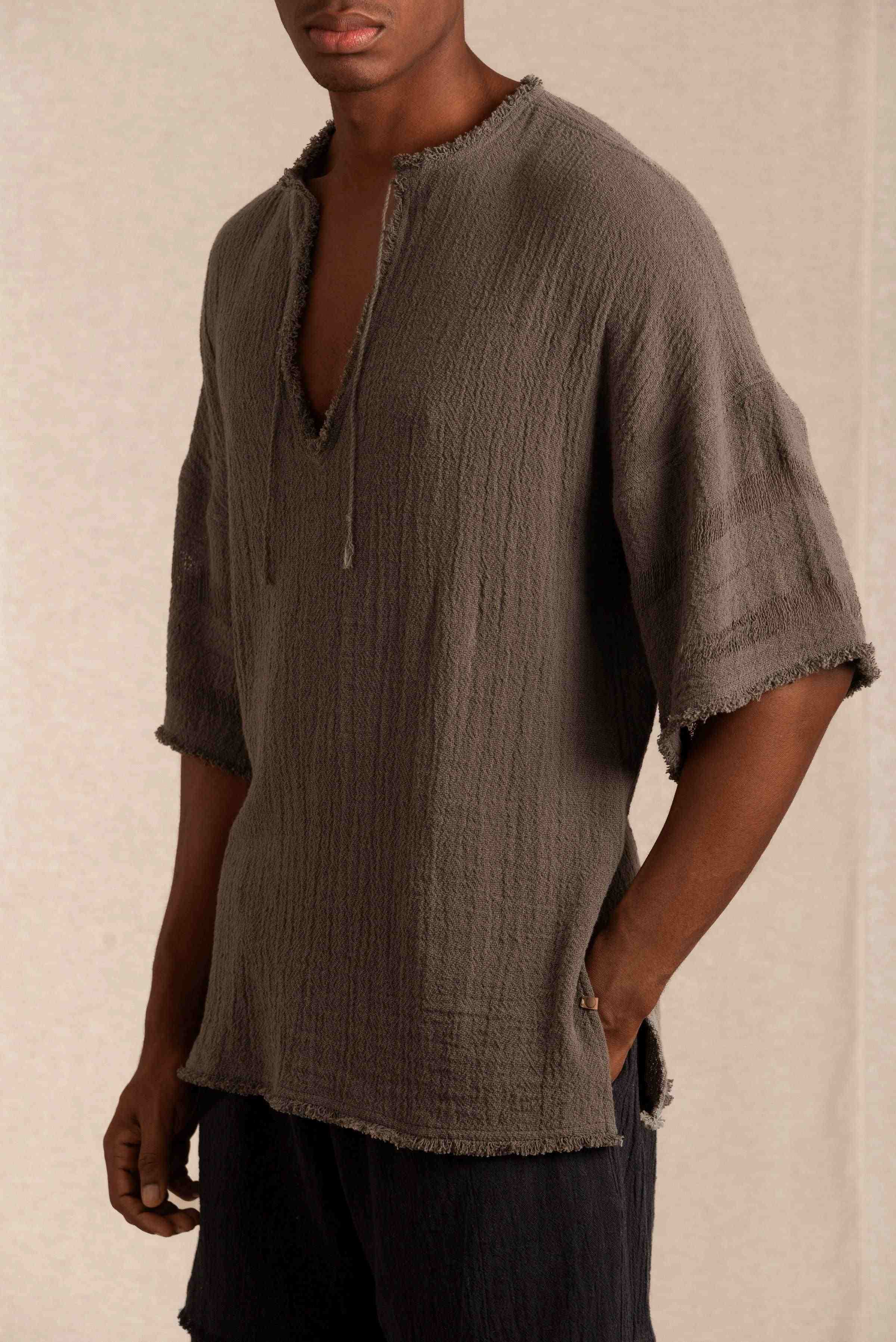 Ekab Shirt Cotton Jute - Slate Black