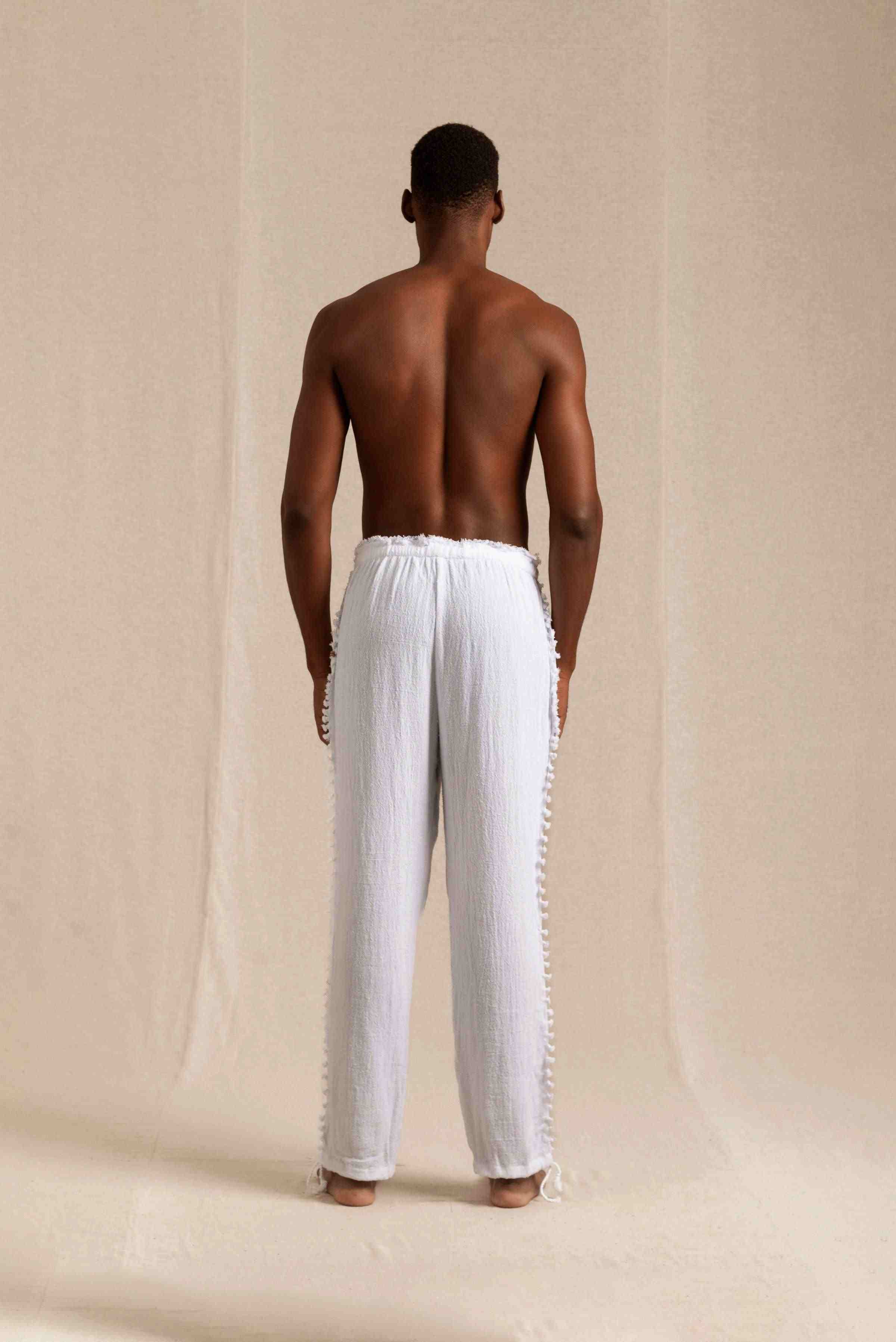 Haab Pants Cotton Jute - White