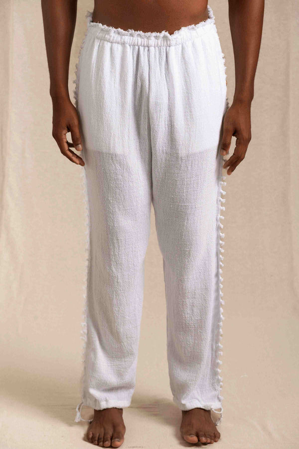 Haab Pants Cotton Jute - White