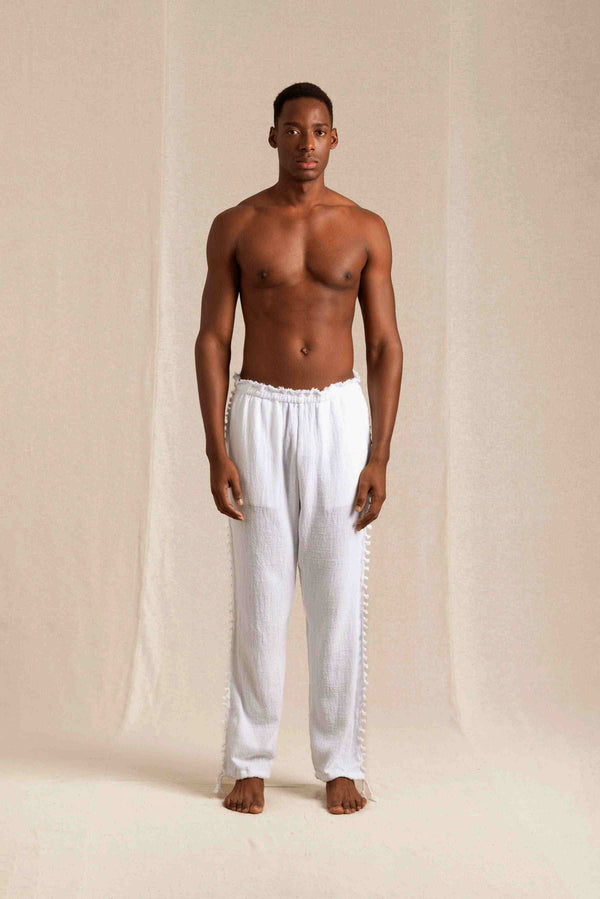 Haab Pants Cotton Jute - White