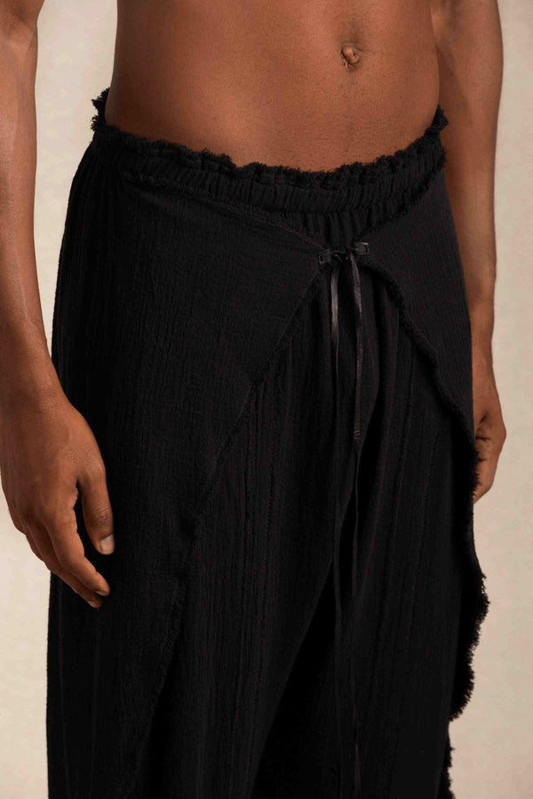 Haak Pants Cotton Gauze - Black