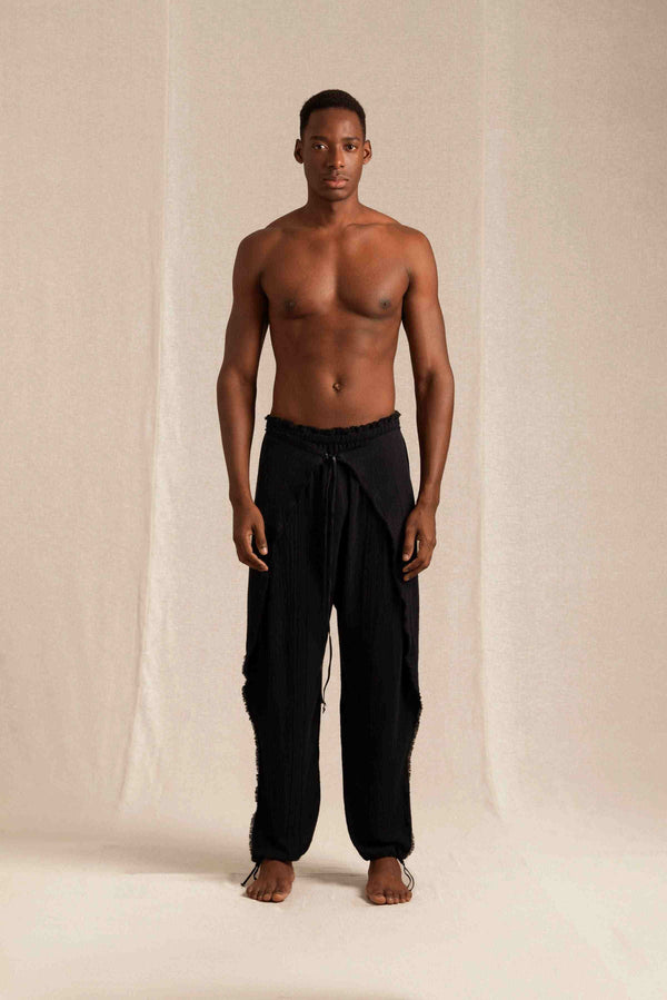 Haak Pants Cotton Gauze - Black