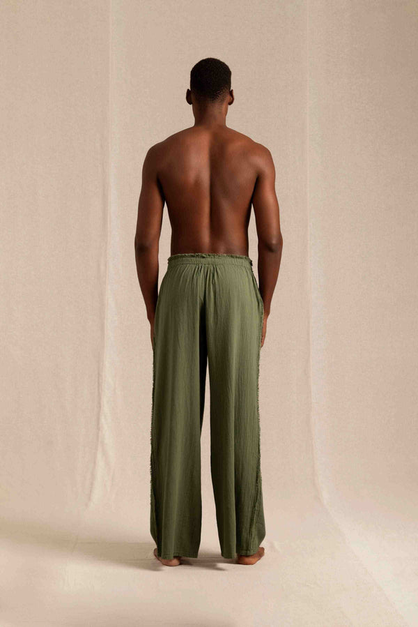 Haayab Pants Artisanal Cotton - Olive