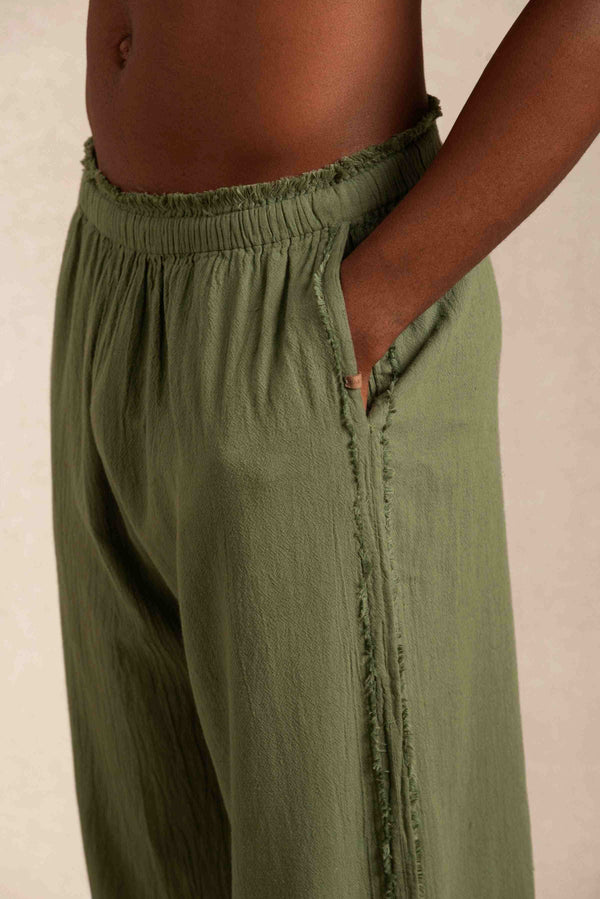 Haayab Pants Artisanal Cotton - Olive
