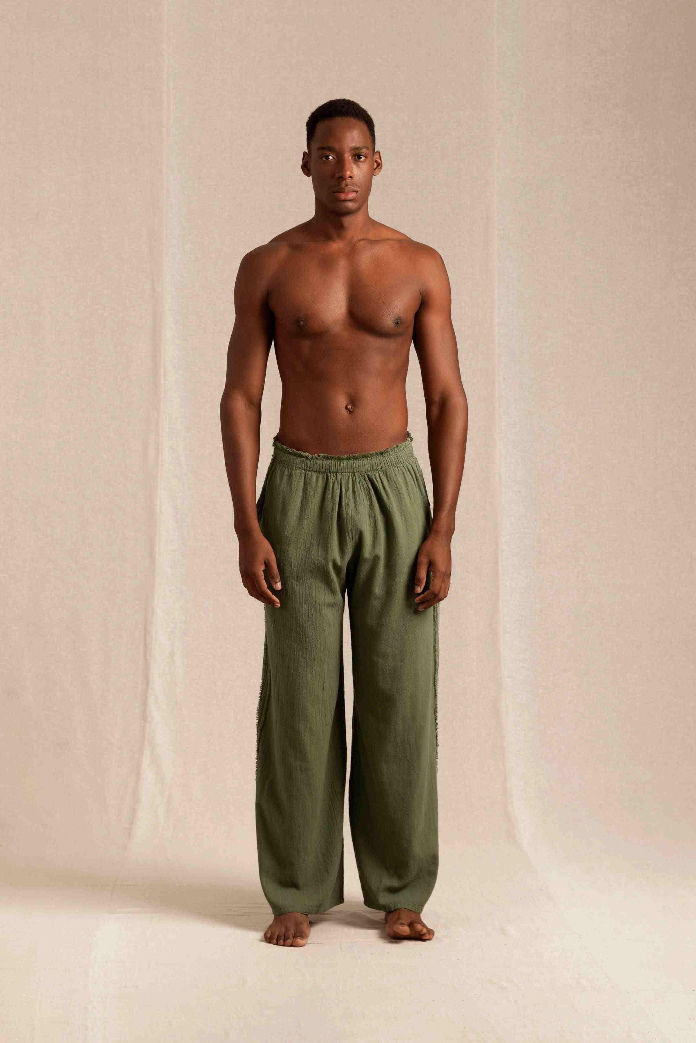 Haayab Pants Artisanal Cotton - Olive