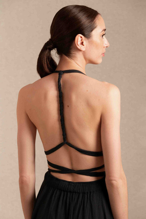 Hera Dress Artisanal Cotton - Black