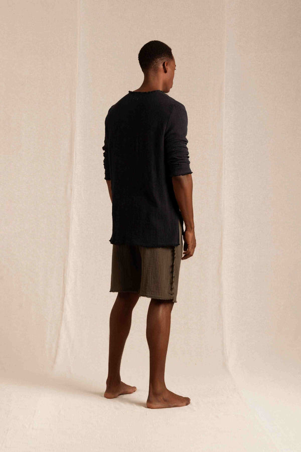 Hubiku Shirt Cotton Jute - Black