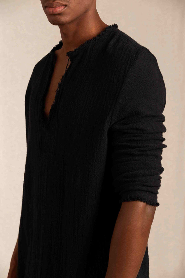 Hubiku Shirt Cotton Jute - Black