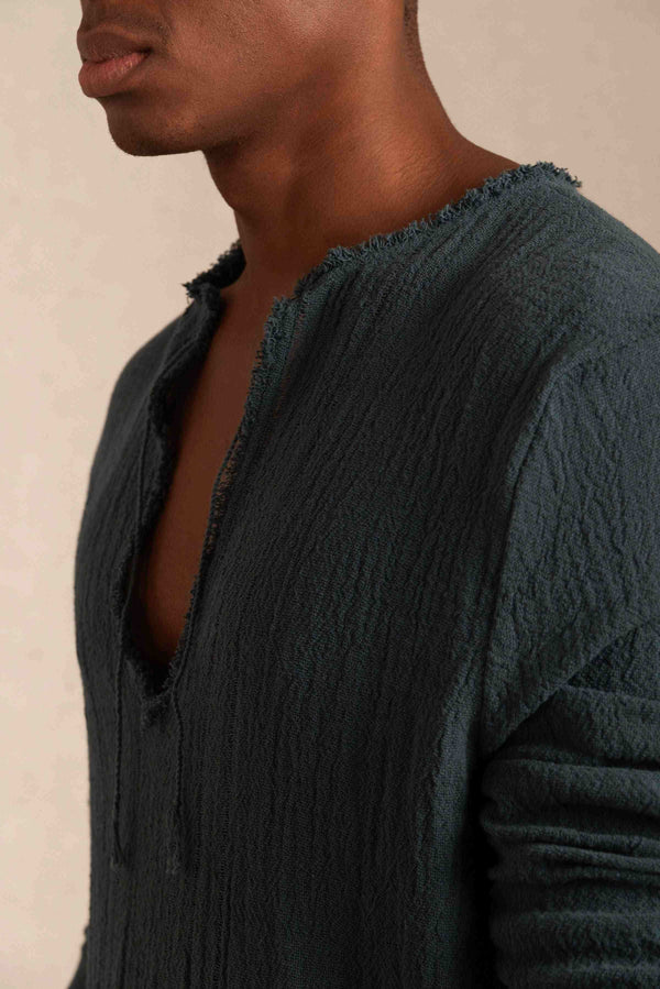 Hubiku Shirt Cotton Jute - Hunter Green