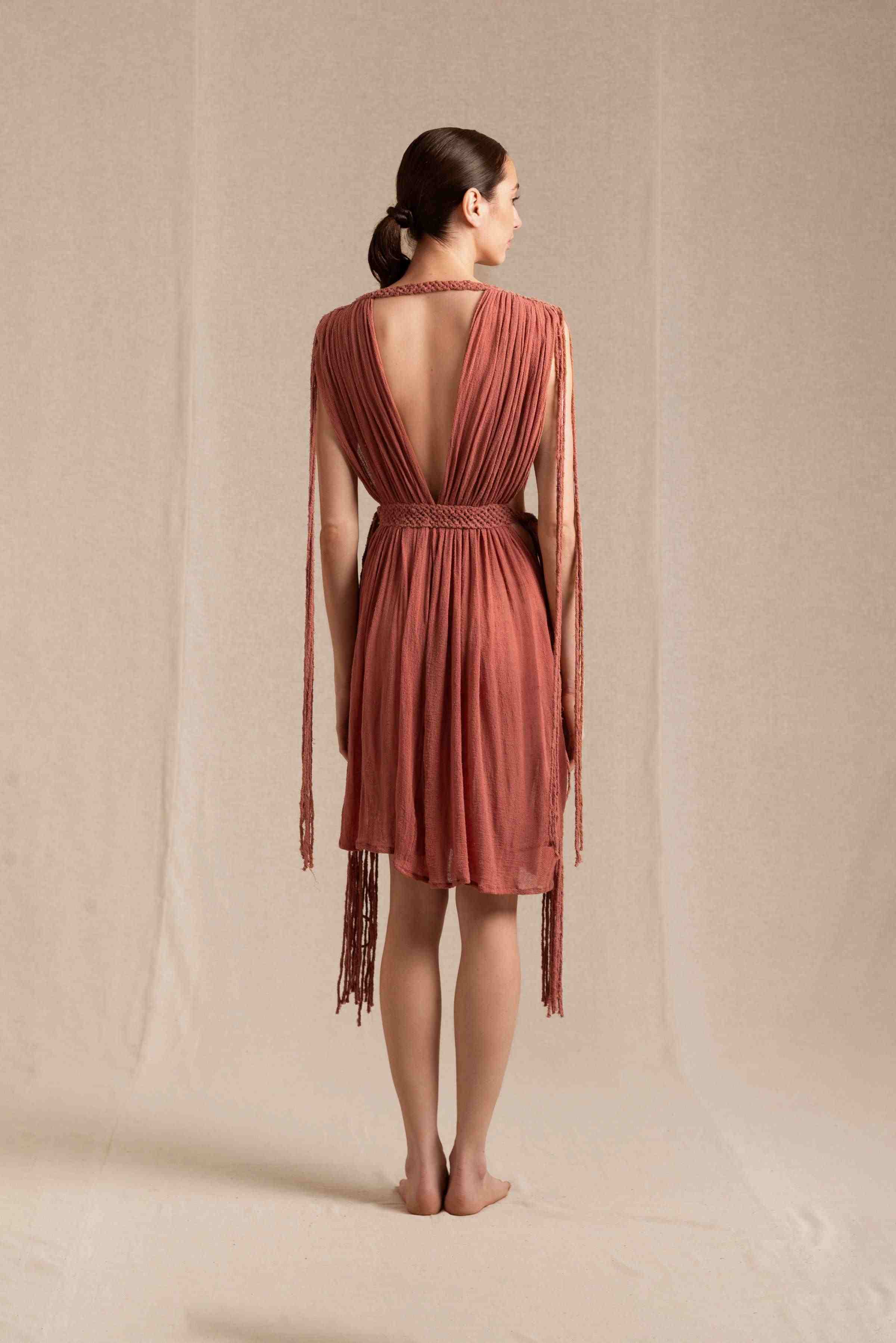 Jochol Dress Fine Cotton Gauze - Desert Rose