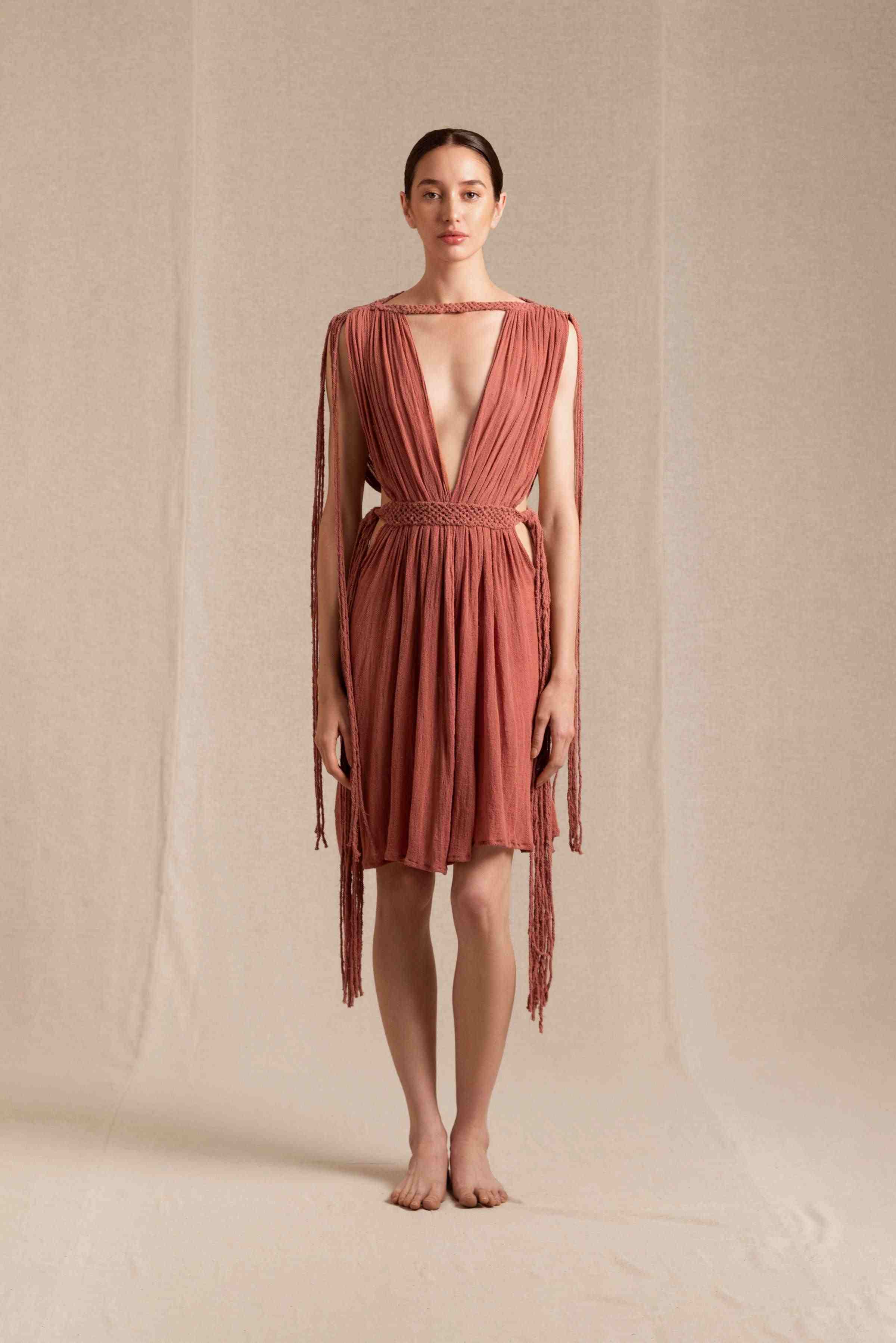 Jochol Dress Fine Cotton Gauze - Desert Rose