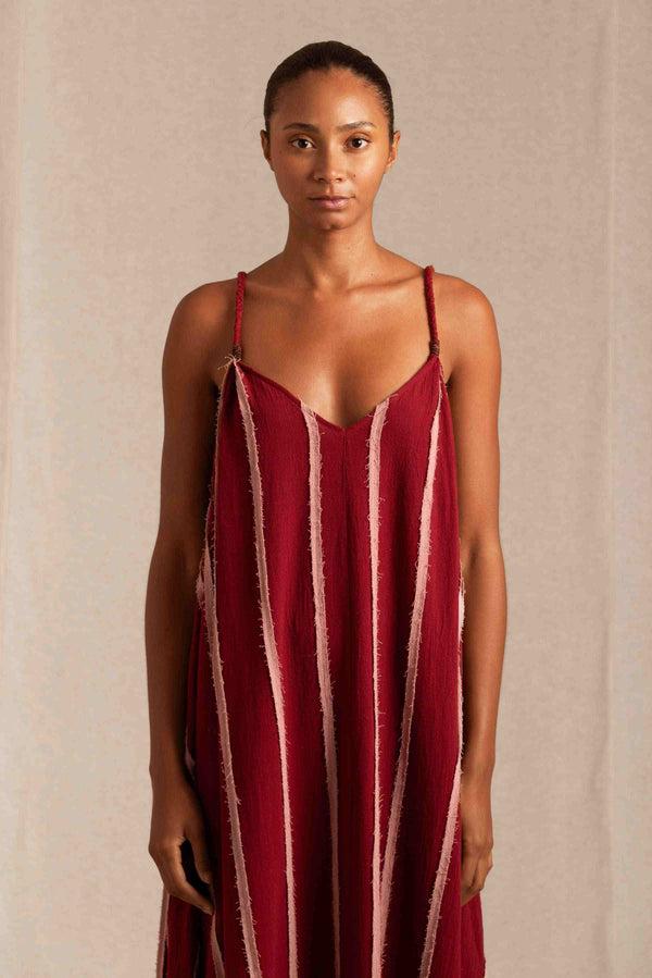 Kandii Dress Artisanal Cotton - Cherry / Desert Rose