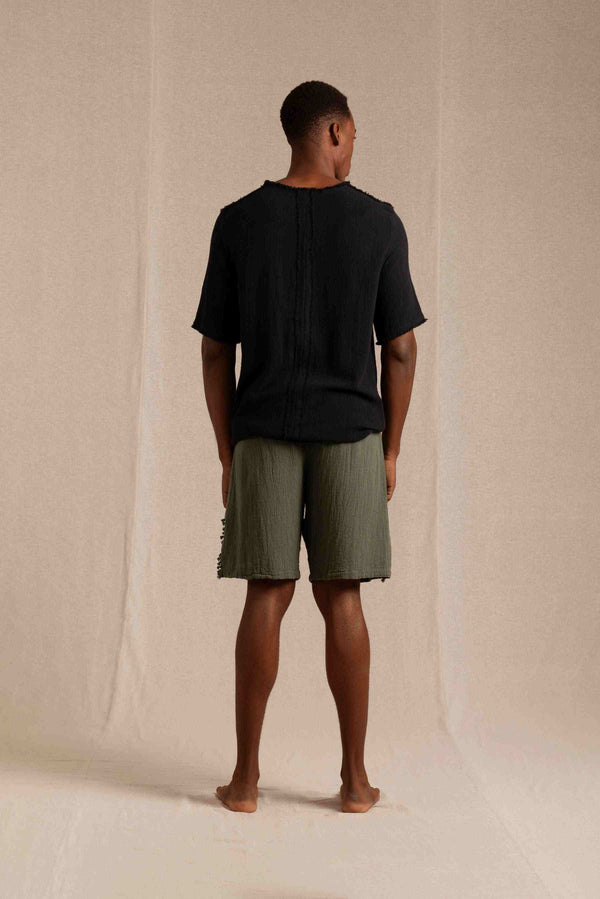 Kimon Shirt Cotton Jute - Black