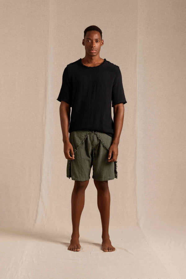 Kimon Shirt Cotton Jute - Black
