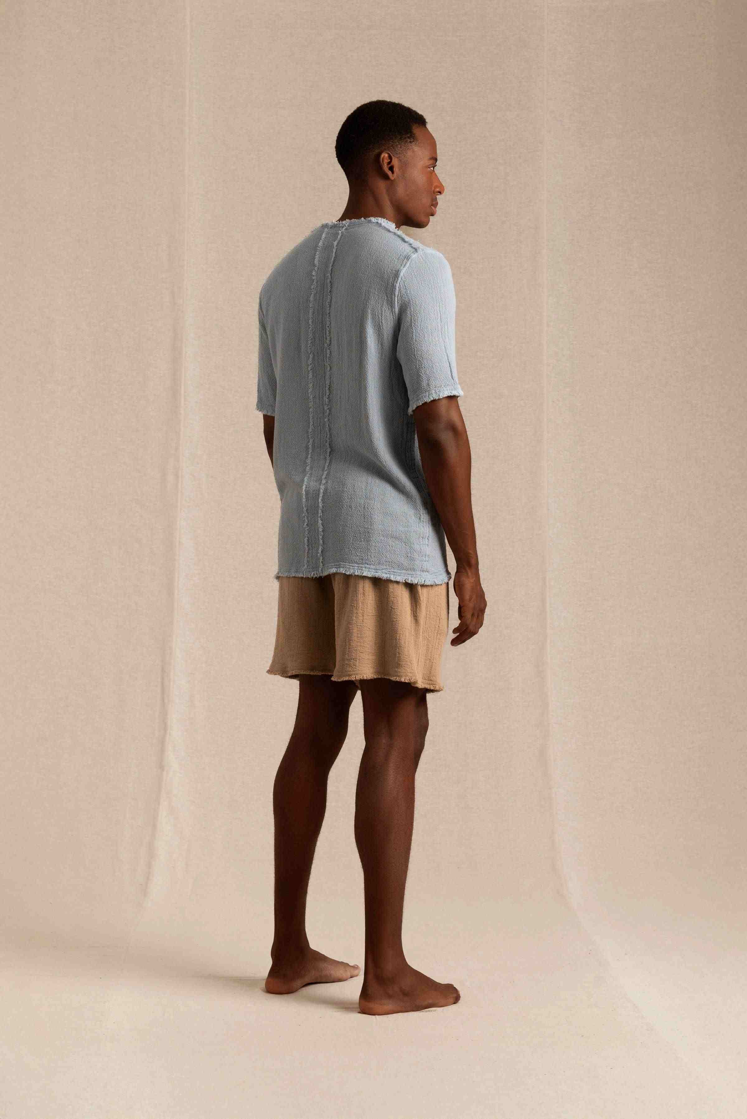 Kimon Shirt Cotton Jute - Blue Heaven