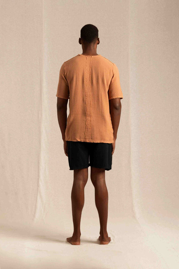 Kimon Shirt Cotton Jute - Tobacco