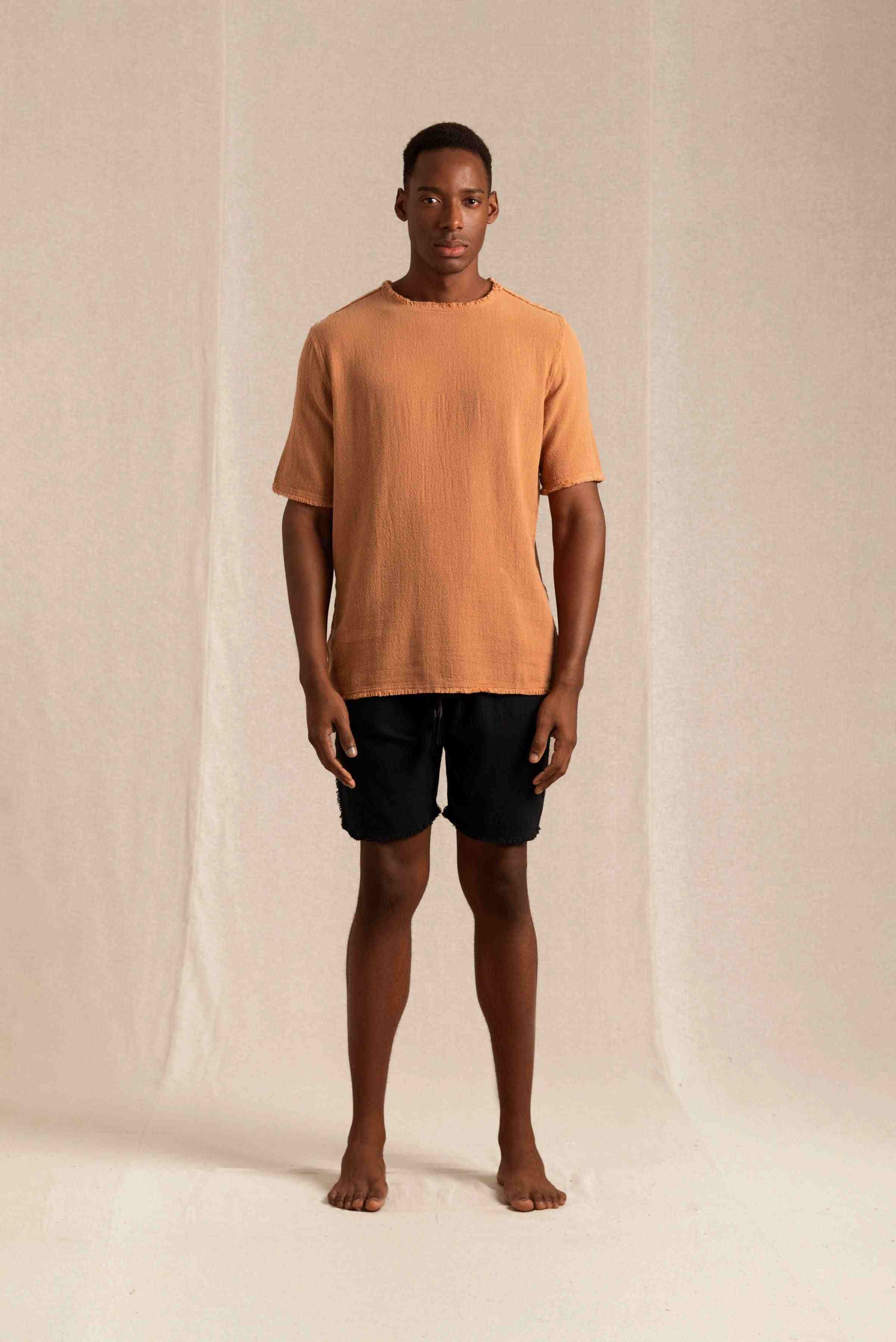 Kimon Shirt Cotton Jute - Tobacco