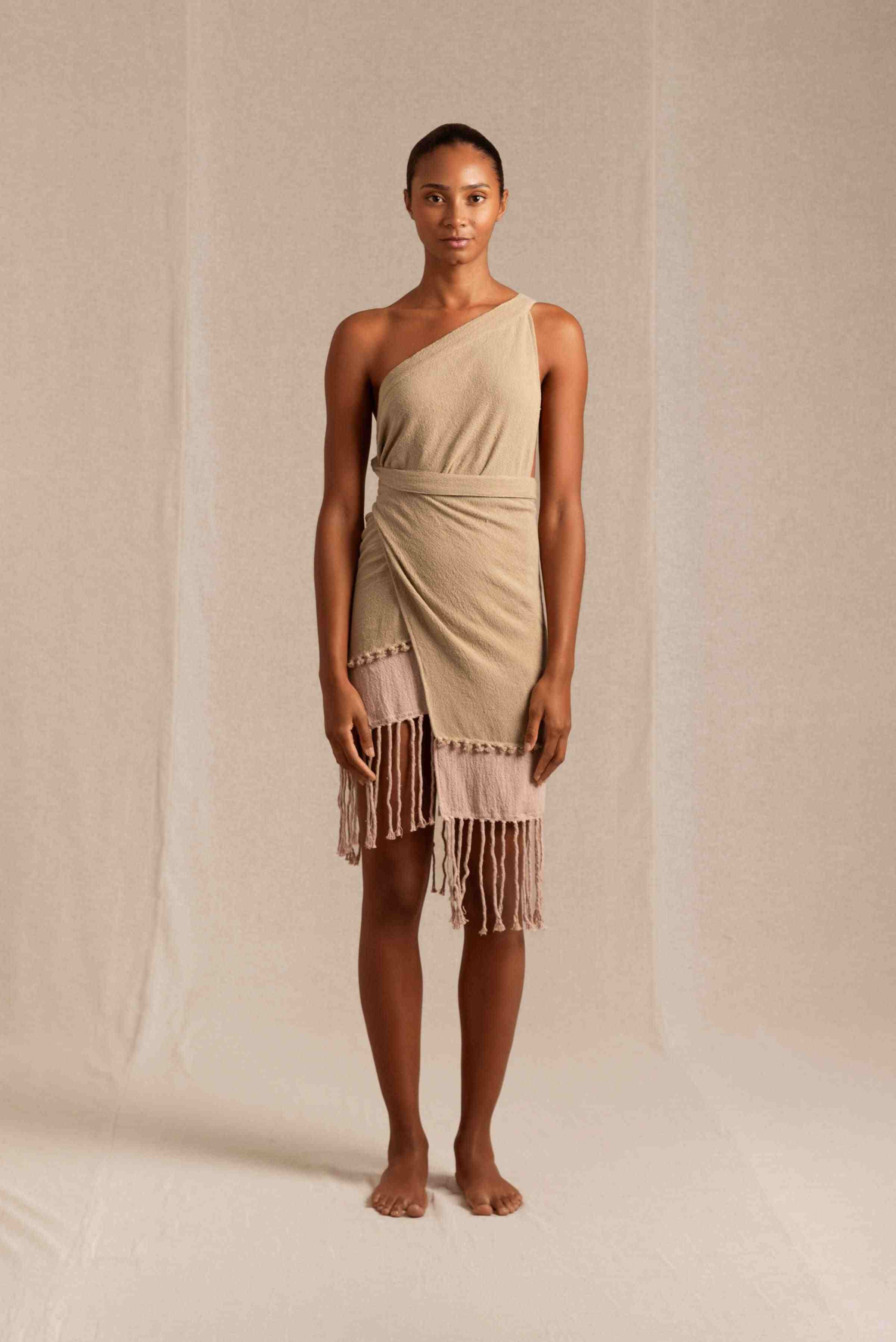 Kuntur Skirt Cotton Jute - Antique Rose / Sepia
