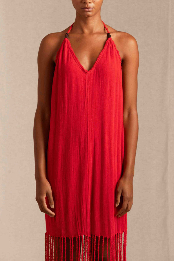 Lagab Dress Fine Cotton Gauze - Scarlet