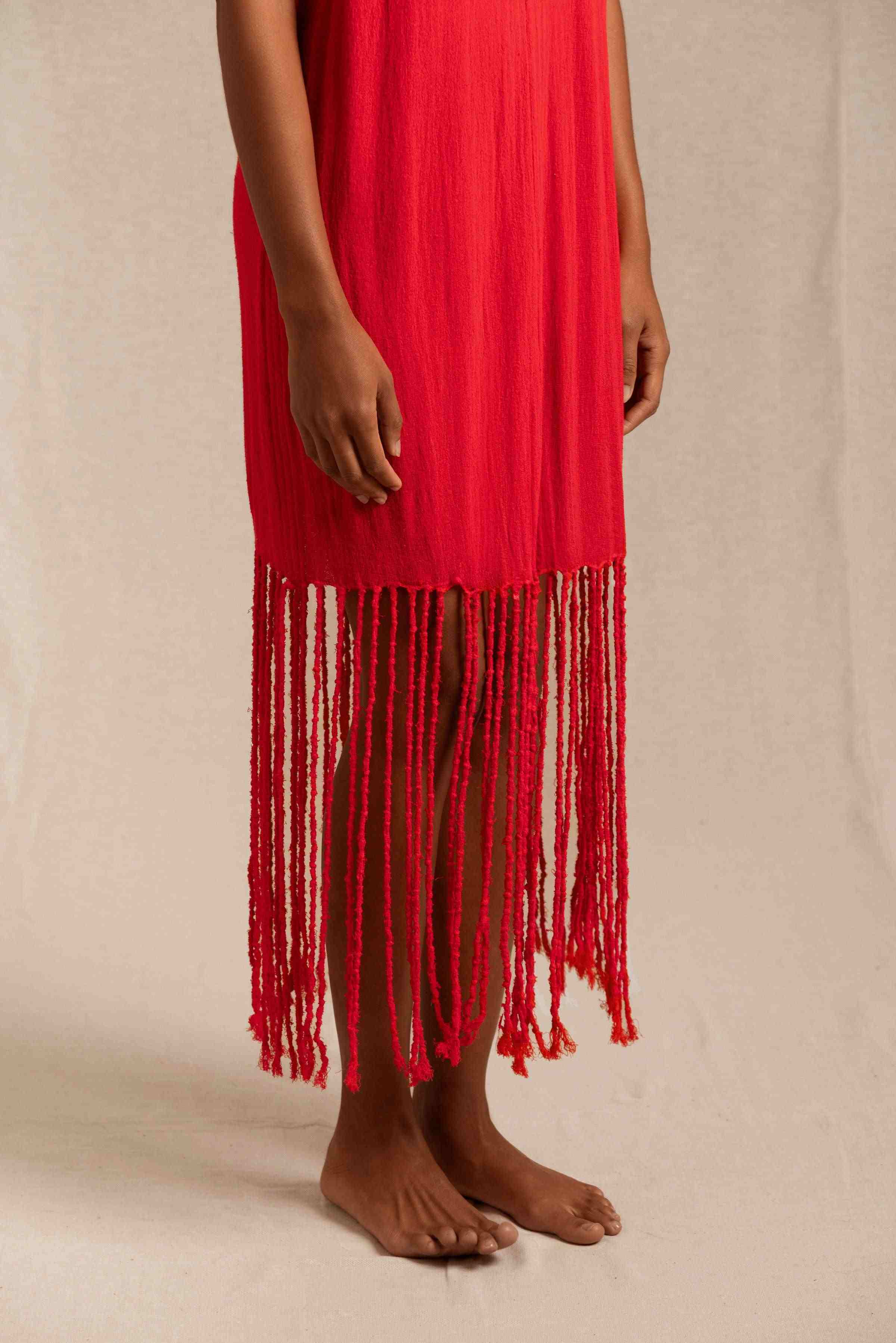Lagab Dress Fine Cotton Gauze - Scarlet