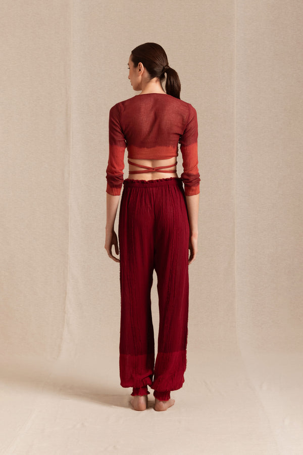 Sibinche Pants Cotton Gauze - Cherry Tie Dye