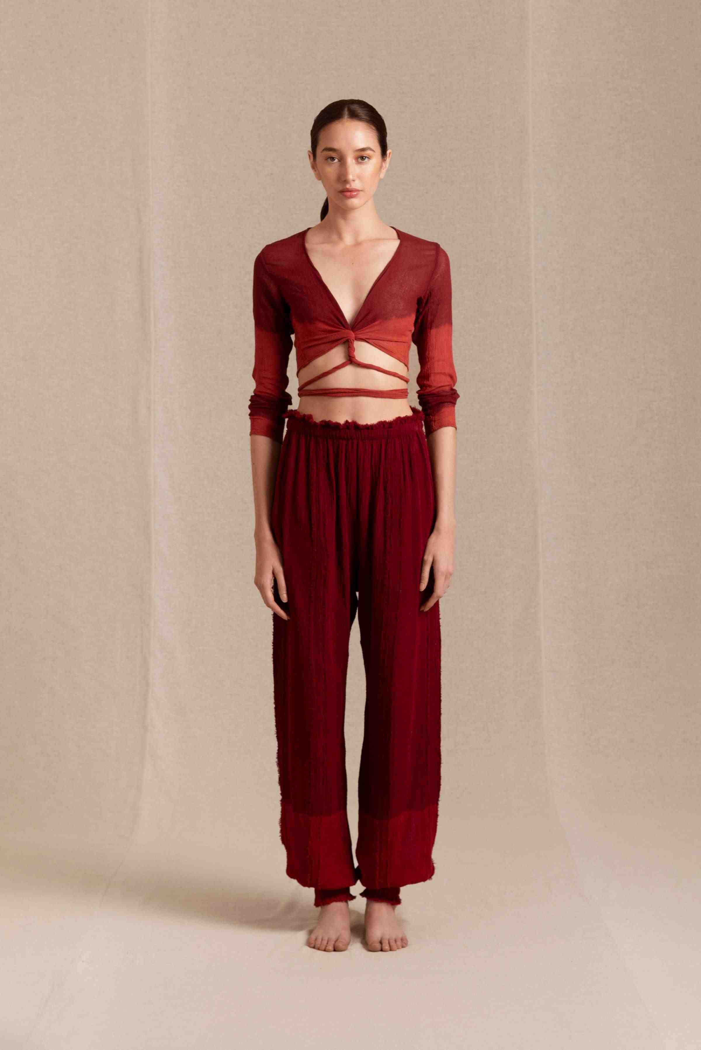 Lahun Top Cotton Gauze - Cherry Tie Dye