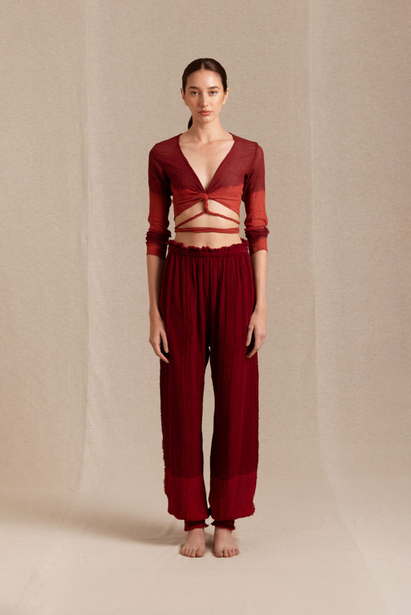 Sibinche Pants Cotton Gauze - Cherry Tie Dye