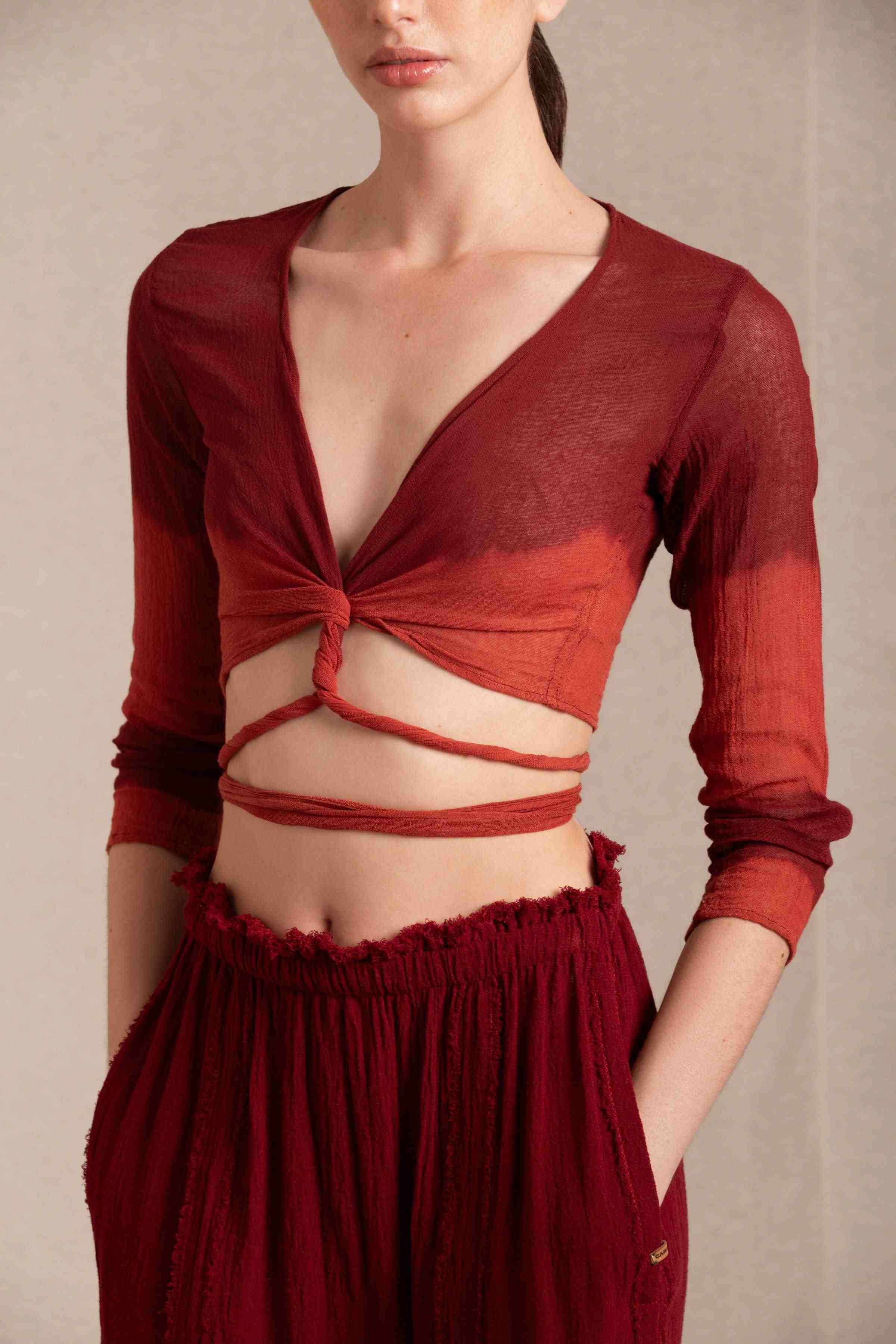Lahun Top Cotton Gauze - Cherry Tie Dye