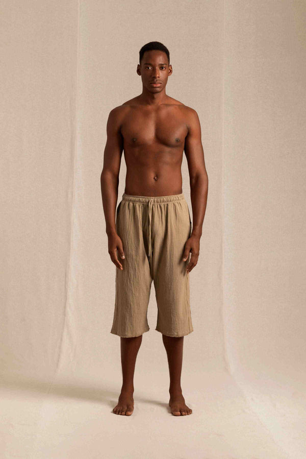 Neem Shorts Artisanal Cotton - Sepia