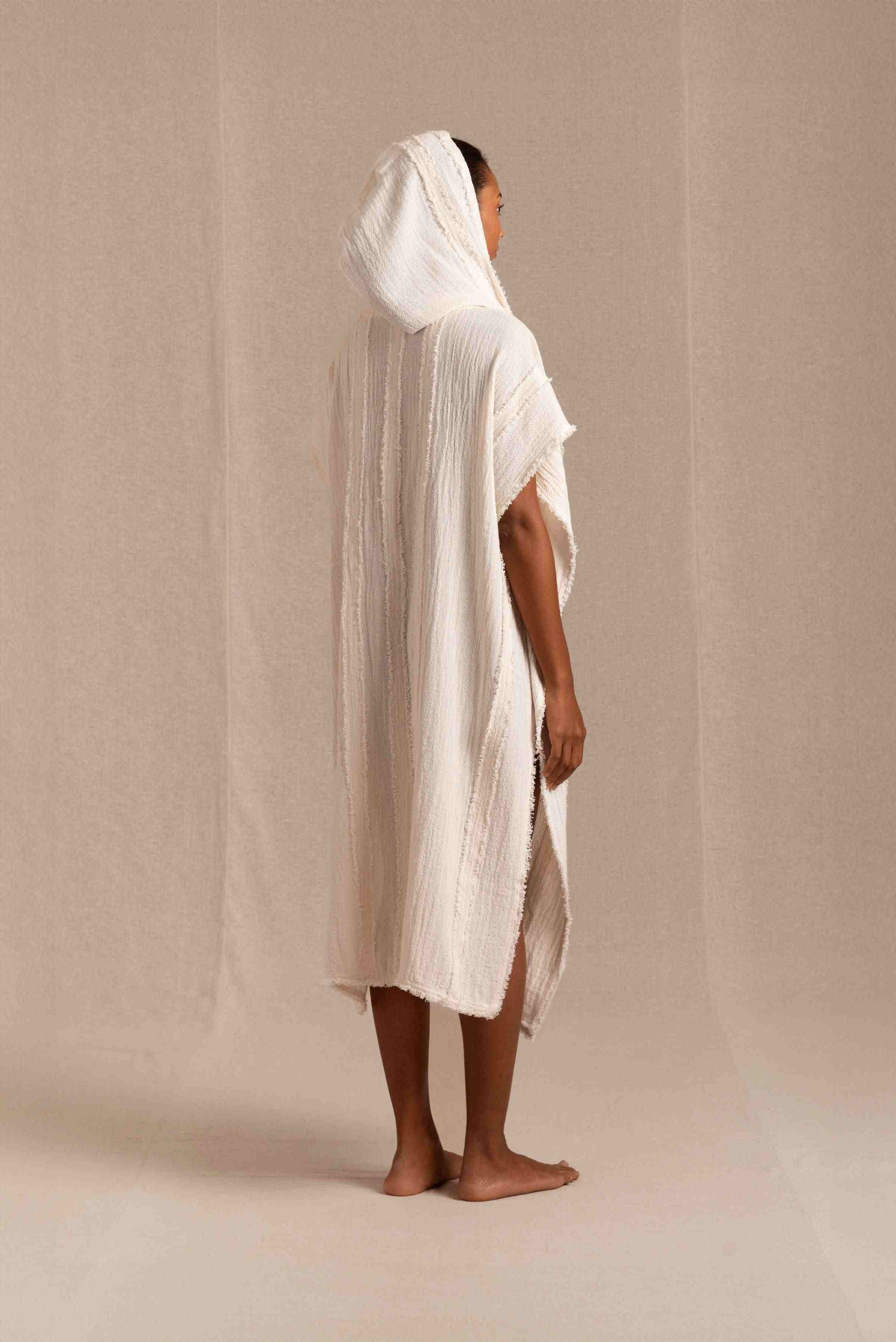 Ntuchi Poncho Cotton Jute - Natural
