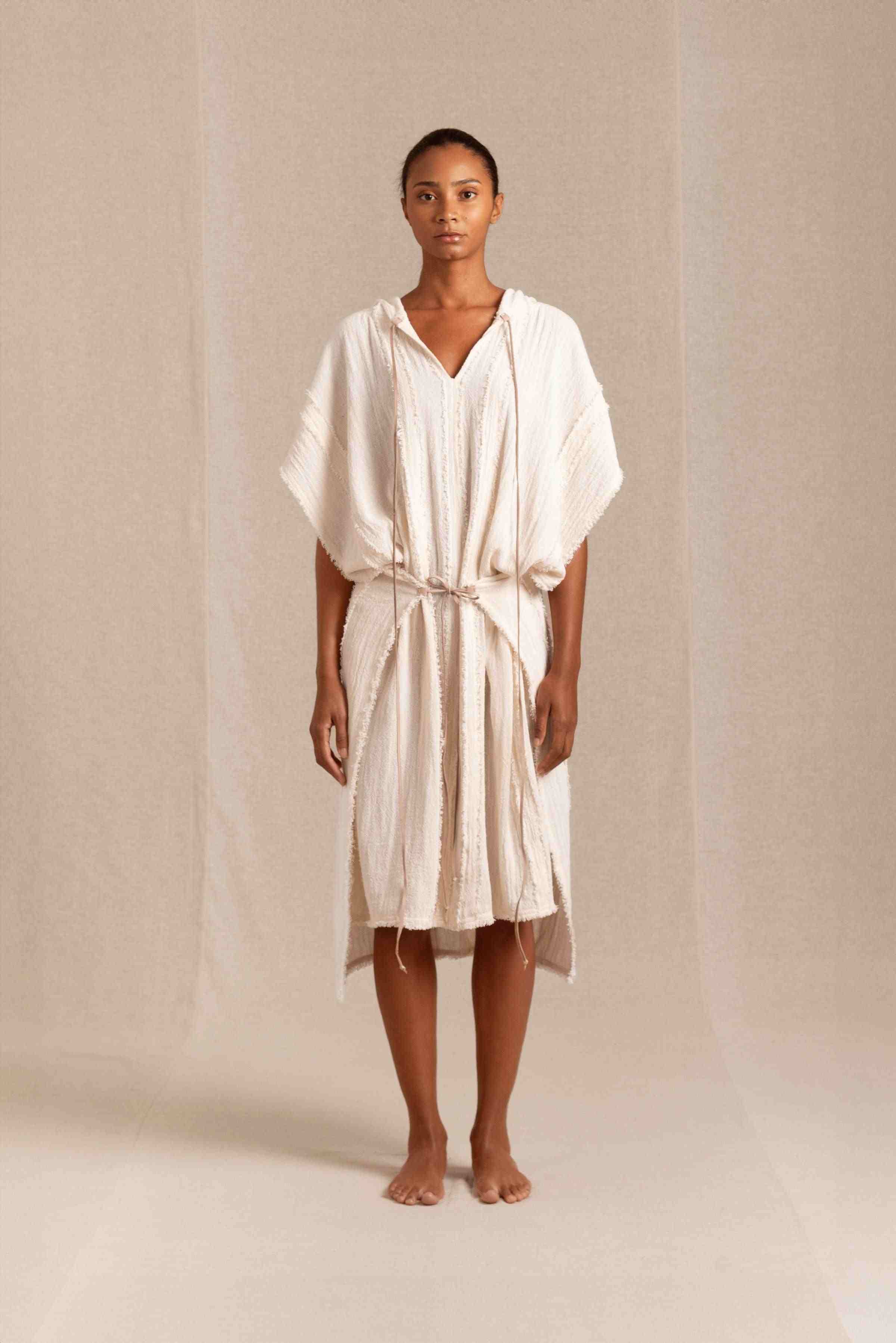 Ntuchi Poncho Cotton Jute - Natural