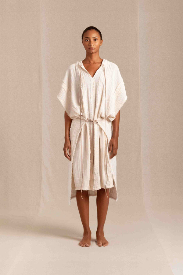 Ntuchi Poncho Cotton Jute - Natural