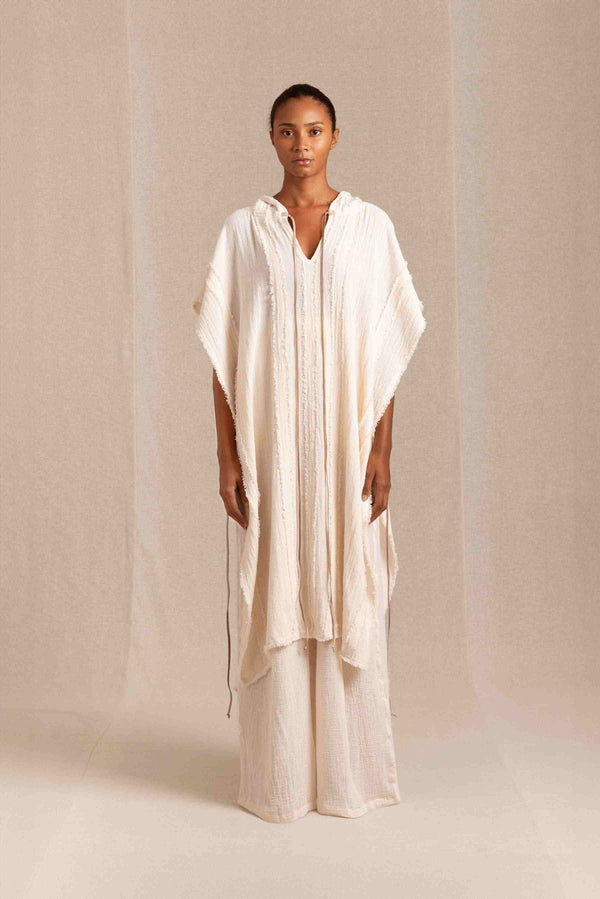 Ntuchi Poncho Cotton Jute - Natural