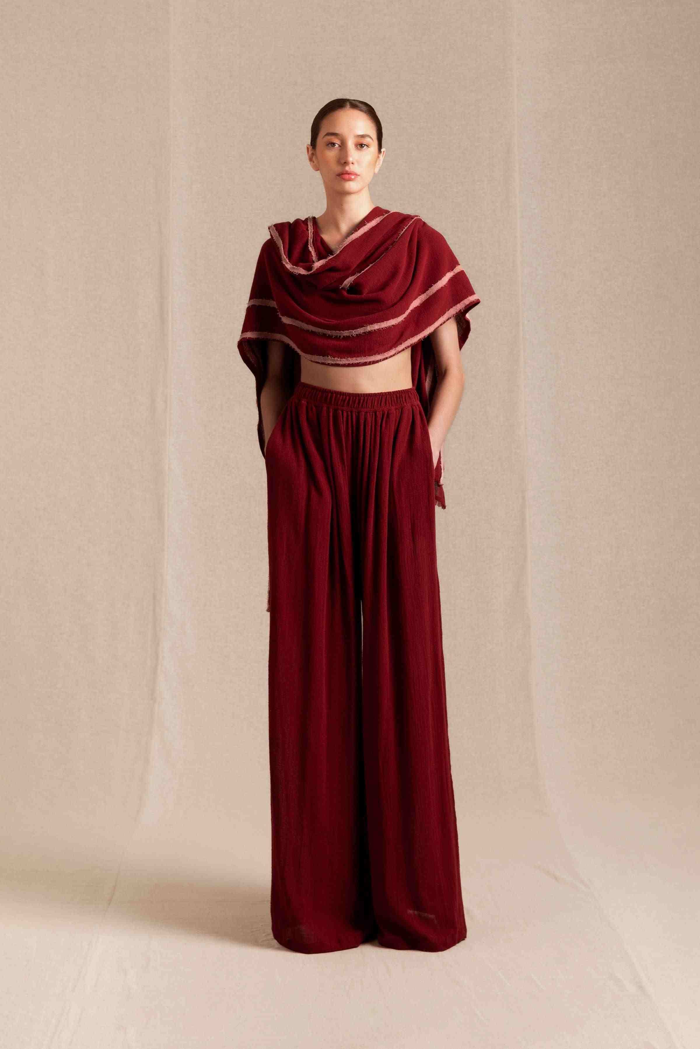 Nuxini Pants Cotton Gauze - Cherry
