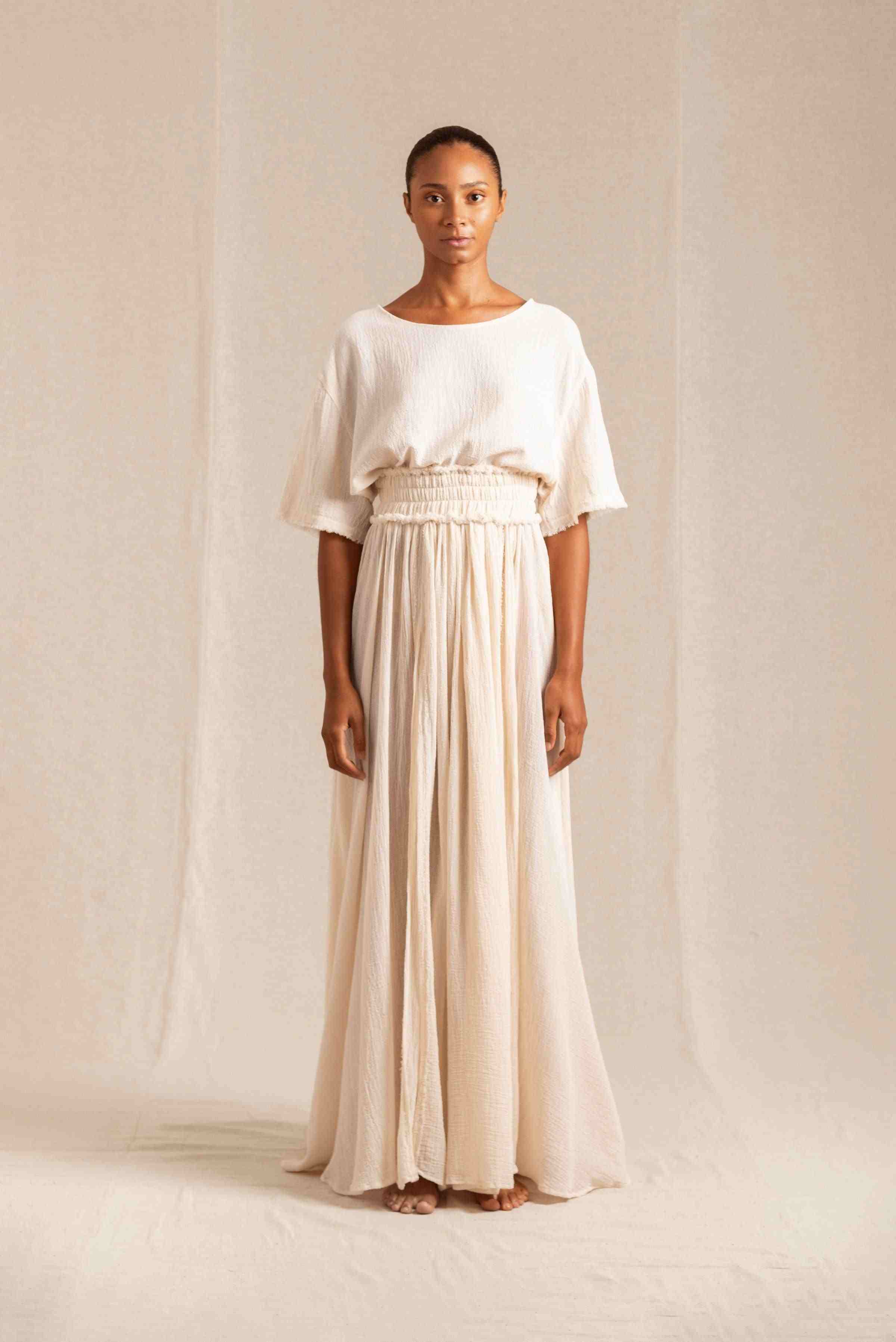 Uuchben Skirt Cotton Gauze - Natural