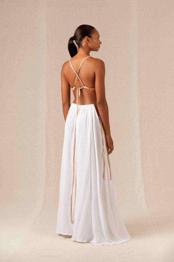Pomolche Dress Cotton Gauze - White