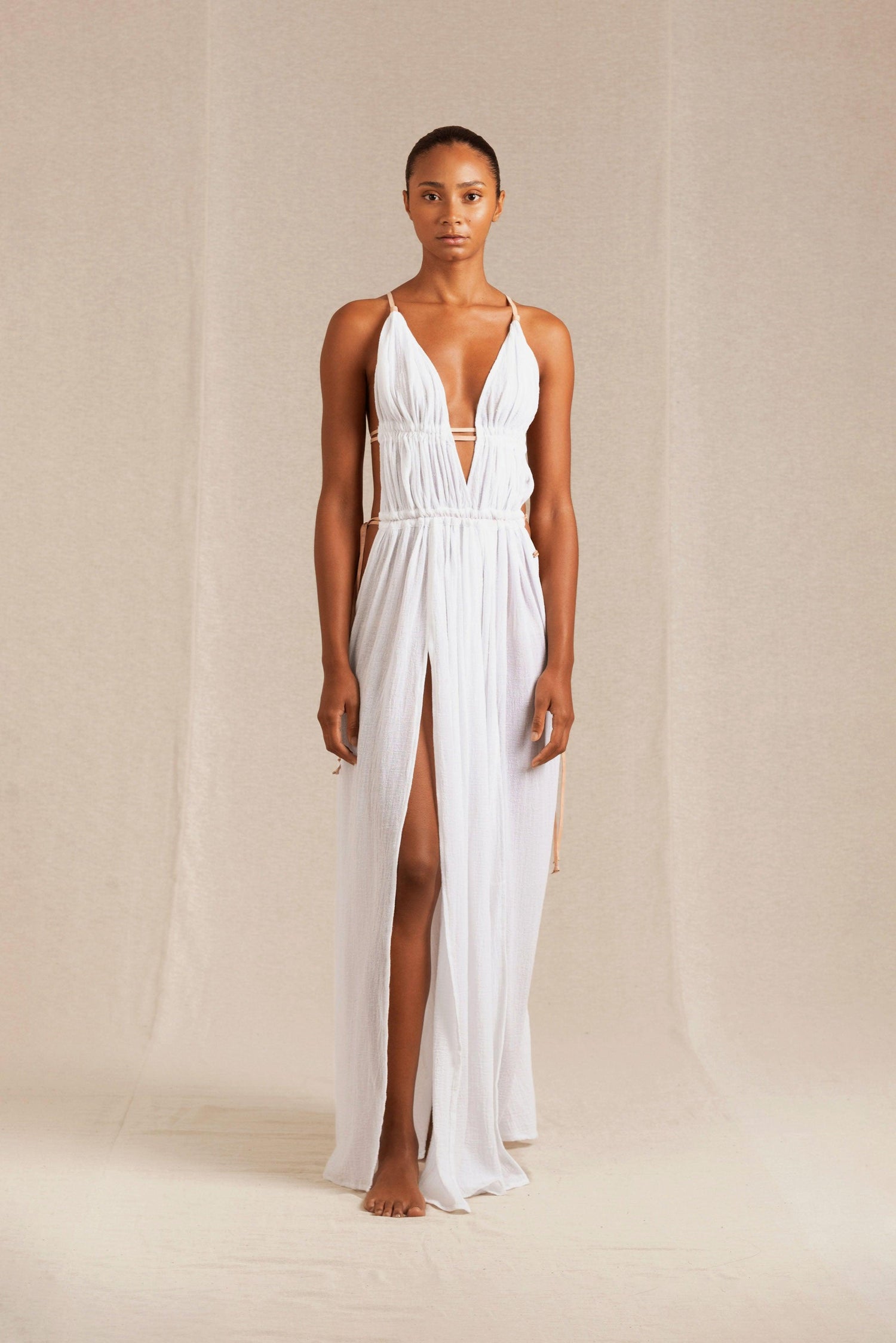 POMOLCHE DRESS - WHITE Hover Image