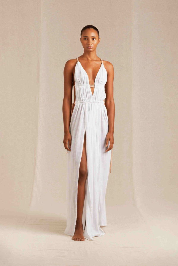 Pomolche Dress Cotton Gauze - White