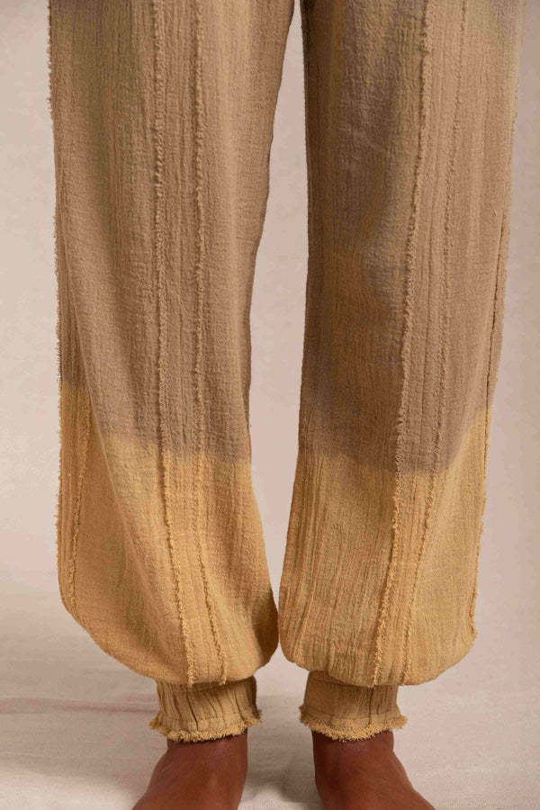 Sibinche Pants Cotton Gauze - Sepia Tie Dye