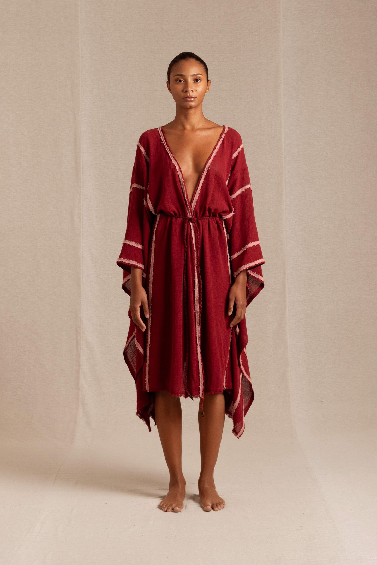 SUKSU KAFTAN - CHERRY / DESERT ROSE
