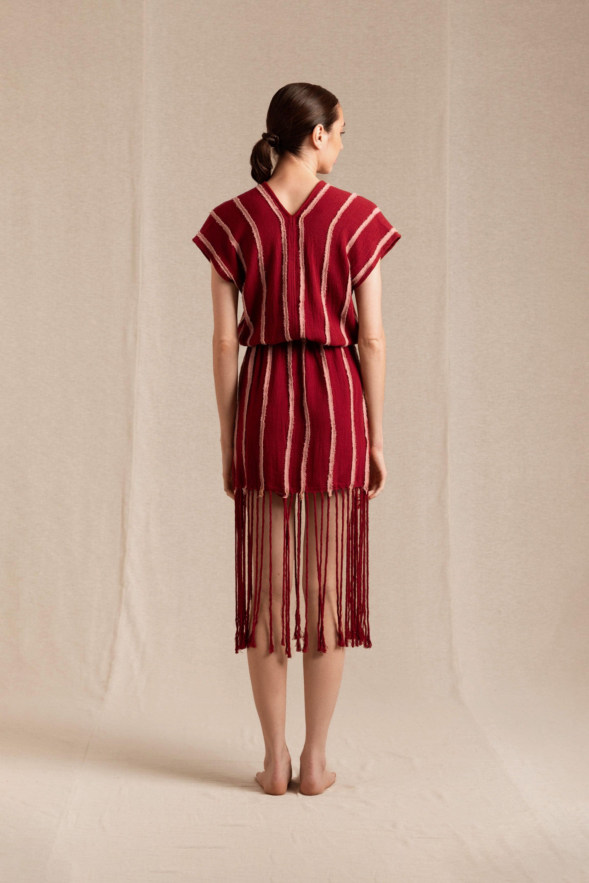 Tikui Dress Artisanal Cotton - Cherry / Desert Rose