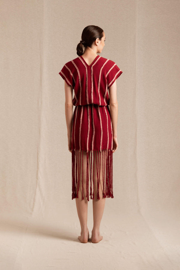 Tikui Dress Artisanal Cotton - Cherry / Desert Rose