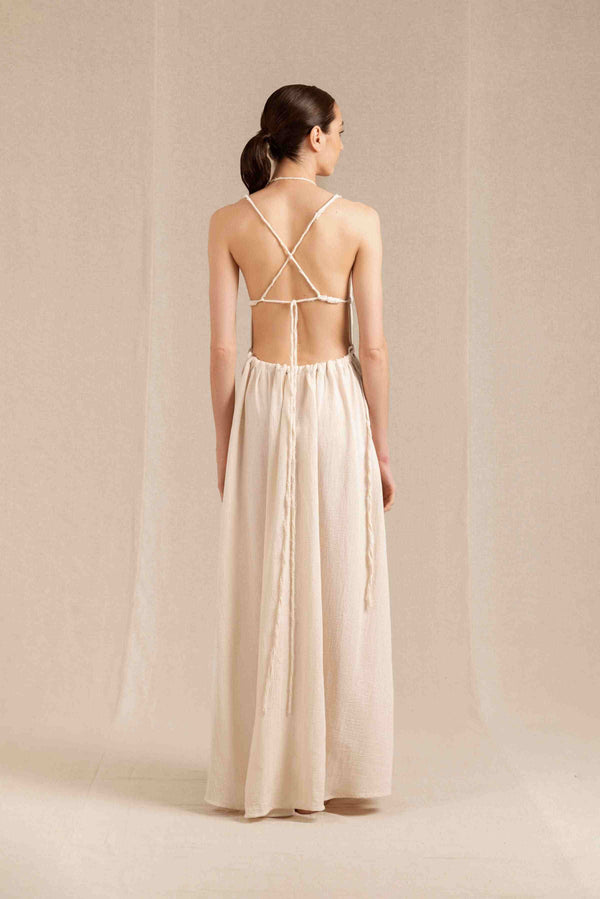 Tupaq Dress Artisanal Cotton - Natural