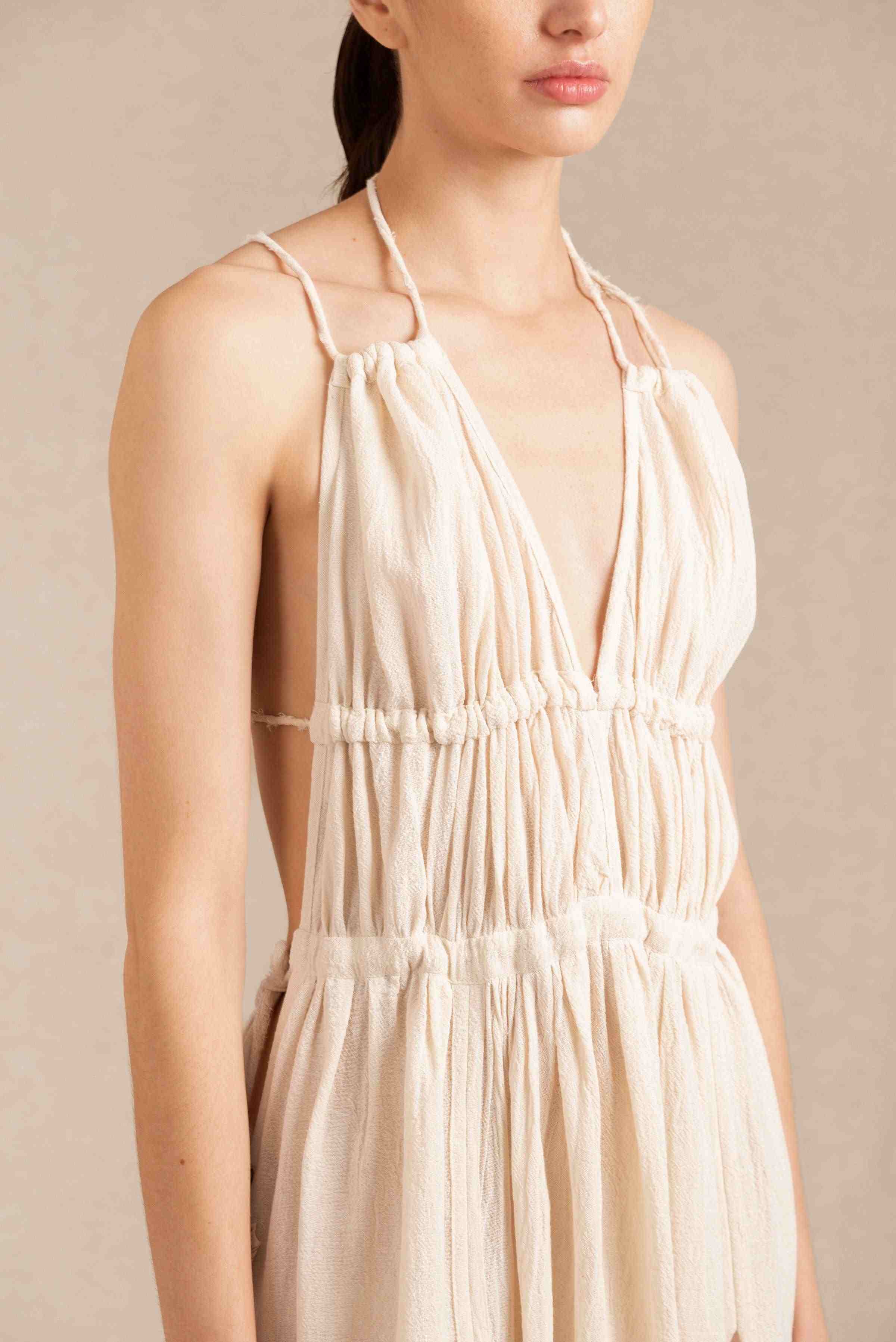 Tupaq Dress Artisanal Cotton - Natural