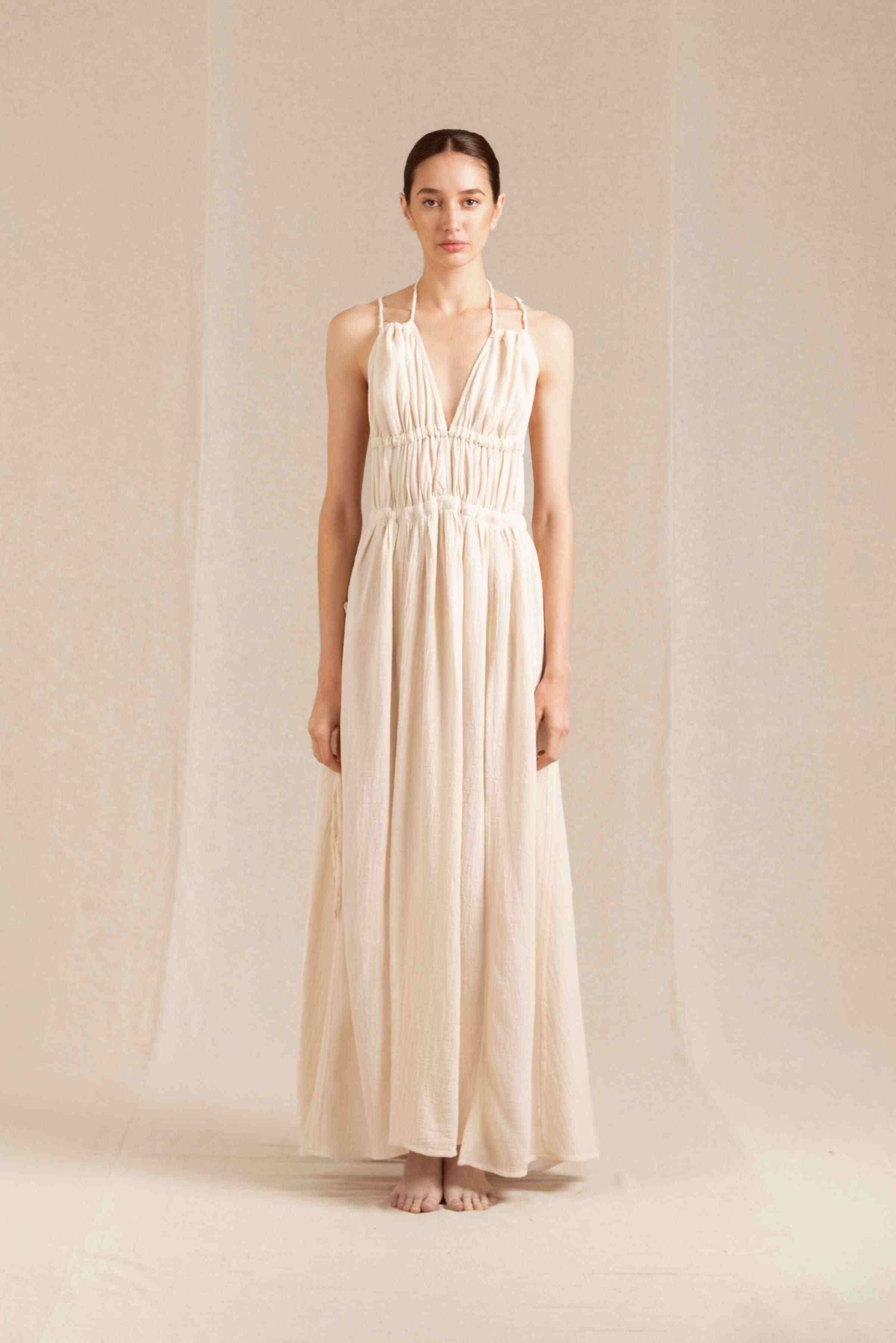 Tupaq Dress Artisanal Cotton - Natural