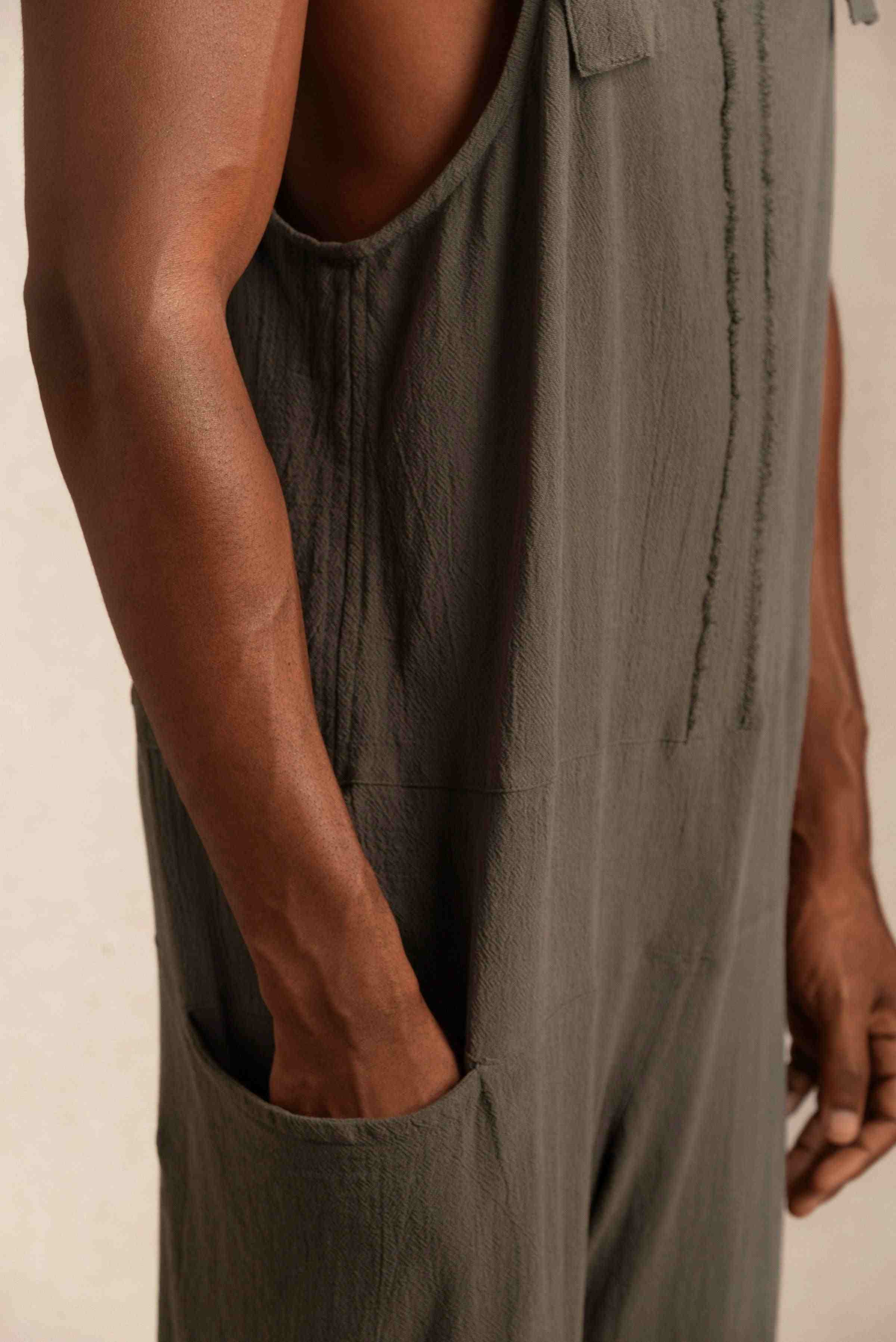 Tzab Jumpsuit Artisanal Cotton - Slate Black
